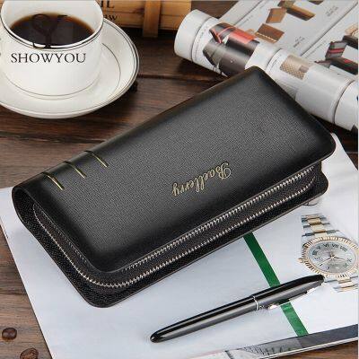 （Layor wallet）Baellerry กระเป๋าสตางค์ชายหรูหรานักออกแบบยาว,กระเป๋าหนัง PU เหมาะสำหรับธุรกิจกระเป๋าเงินแฟชั่นกระเป๋าคลัทช์ผู้ชายกระเป๋าเก็บบัตรใส่เหรียญ