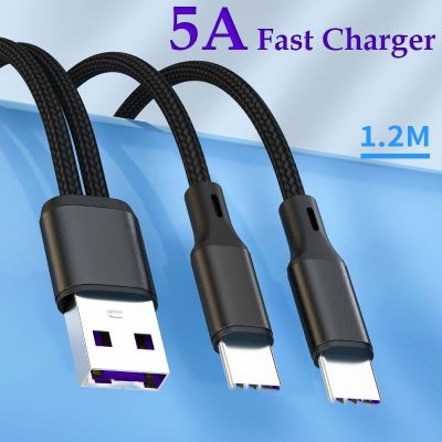 2in1 Data USB Cable 5A Fast Charger Charging Cable For Android phone type c xiaomi huawei Samsung Charger Wire Docks hargers Docks Chargers
