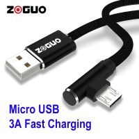 {:“》 -- ZOGUO ไมโคร USB สายเคเบิลมุมขวาสายเคเบิ้ลไนล่อนถัก90องศา3A ที่ชาร์จความเร็วสูงสายสำหรับข้อมูล LG กล้อง PS4