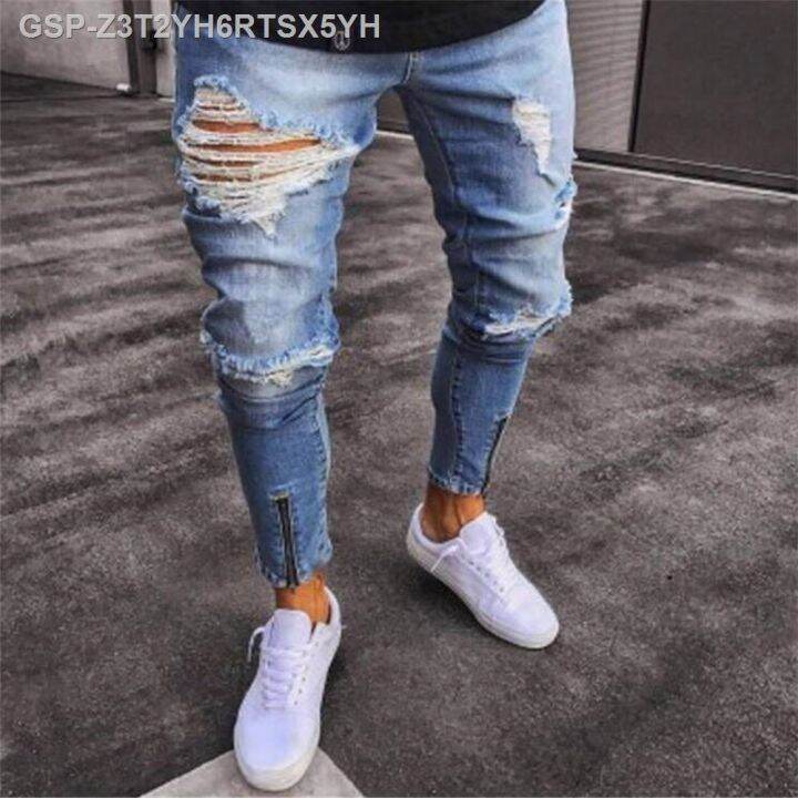 ยีนส์-rasgado-masculino-com-furos-jeans-l-pis-magro-elstico-tornoz-per-hop-moda