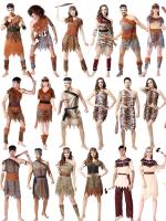 original Halloween costumes indigenous primitive people cosplay costume adult men and women Indian leopard savage clothes