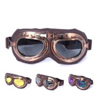 ✢✷✕ Retro รถจักรยานยนต์ Goggles แว่นตา Vintage Moto Classic Goggles สำหรับ Harley Pilot Steampunk ATV Bike หมวกกันน็อคทองแดง