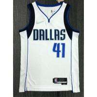 high-quality 【NOV】 Most popular 2022-23Basketball clothes hot pressed 2022 NBA jersey Dallas Mavericks 41 NOWITZKI regular white new logo 75th basketball jersey