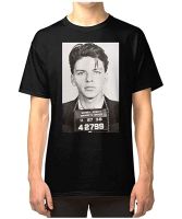 ผ้าฝ้าย 100%Frank Sinatra Mugshot คลาสสิก Tshirt TShirt สำหรับผู้ชาย TShirt สำหรับผู้หญิงสีดำ (2)【s-5xl