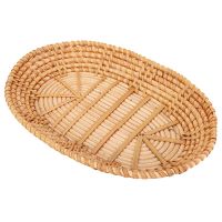 Woven Storage Basket Rattan Bread Basket Fruit Basket Serving Baskets for Home Kitchen Desk Snack Sundries Organizer