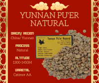พร้อมส่ง เมล็ดกาแฟดิบ Yunnan Pu’er Yunnan Natural process ขนาด 1kg. / เมล็ดกาแฟนอก/ เมล็ดกาแฟสารยูนนาน