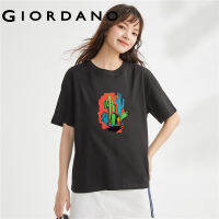 GIORDANO Women Amazing Animals Series T-Shirts Fashion Art Print Tee Crewneck Short Sleeve 100% Cotton Casual Tshirts 99393153