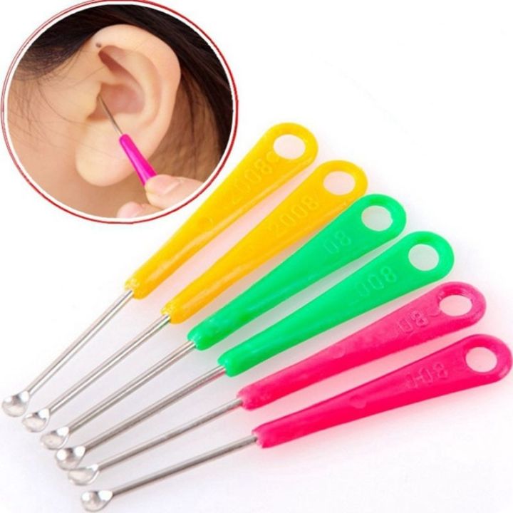 Tiki# Colorful Ear Picks Care Ear Picks Plastic Handle Iron Ear