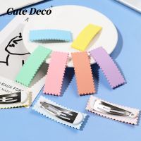 【CuteDeco】Macaron Square Hair Clip/pin Square Hair Clip Charm Button Deco/Cute Jibbitz Croc Shoes Diy/char M Resin Material For DIY/Hair Accessories