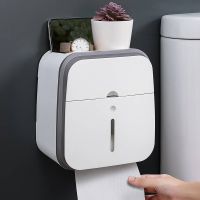 Double Layer Toilet Paper Holder Waterproof No Punching Wall Mounted Strong Load Bearing Tissue Box Shelves Bathroom Product