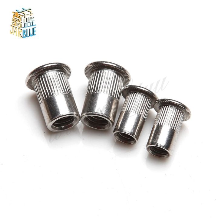 10-20-50-100pcs-m3-m4-m5-m6-m8-m10-aluminum-alloy-rivnut-flat-head-threaded-rivet-insert-nutsert-cap-rivet-nut-50-100pcs-box-nails-screws-fasteners