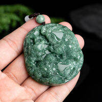 พม่าหยกกบทองจี้พระเครื่องธรรมชาติออกแบบจี้ Jadeite อุปกรณ์เสริมสร้อยคอเครื่องประดับจริงเค้นคอมรกต