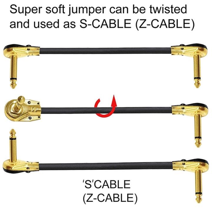guitar-patch-cable-effect-pedal-patch-cords-1-4-inch-right-angle-low-profile-pancake-design-for-effect-pedals-3-pack