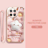 YBD 2023ใหม่เคส3D ลูกกวาดเคสโทรศัพท์สำหรับหญิงสาวน่ารักสำหรับ OPPO Realme 11 4G เคสกล้องแม่นยำเคสโทรศัพท์ยอดนิยมฝาครอบรูปแบบน่ารักพร้อมฟรีสายคล้อง