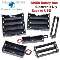 Plastic Standard Size AA/18650 Battery Holder Box Case Black With Wire Lead 3.7V/1.5V Clip