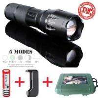 CREE XML T6 LED Zoomable Flashlight Torch 5 Modes ไฟฉาย แรงสูง ซูมได้ แถมอุปกรณ์ครบชุด พร้อมถ่านชาร์จ (Box Set)