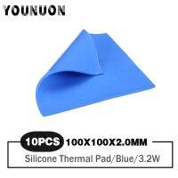 10 Pieces 100x100mm 2mm Silicone Thermal Pad Sheet Computer CPU Graphics Chip Heat Sink Heatsinks