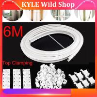 KYLE Wild Shop 6M Curtain Track Rail Bendable Top Clamping Track Curtains Pole Accessories Straight Track Window Rod Modern Style