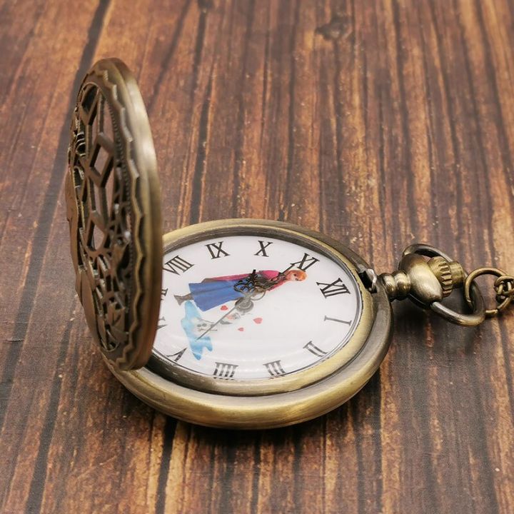 นาฬิกาควอตซ์แนววินเทจแนวสตีมพังค์ประดับจี้สร้อยคอสไตล์ย้อนยุคนาฬิกาพกของขวัญสำหรับเด็กผู้หญิง