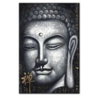 Décor tin sign spot stocks Vintage Sliver Buddha Oil Paintings Print On Cnavas Buddhism Canvas Art Prints Wall Pictures Home Decor，size：20X 30cm