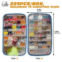 【hot】✐✿ 225pcs Wet Dry Fly Fishing Flies Set Tying Material hand tied Nymph for Trout Pike