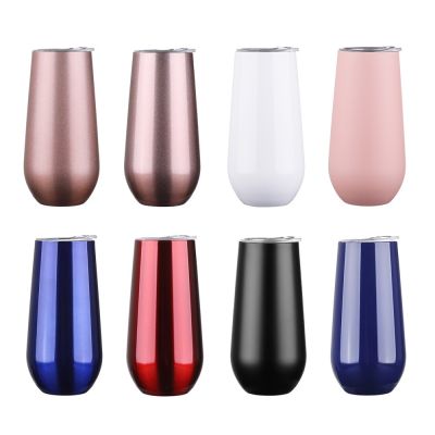Drink amp;Art 6OZ Swig Wine Cups Vacuum Flask Portable Glass for Wine Vacuum Flute Stainless Steel Tumbler Double Wall Belly Cup