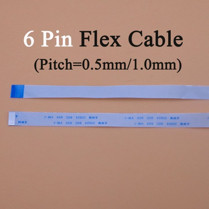 2pcs-6p-ffc-fpc-flexible-flat-cable-0-5mm-1-0mm-pitch-6pin-type-a-b-length-50mm-80mm-100mm-120mm-150mm-200mm-250mm-300mm-wires-leads-adapters
