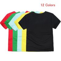 12 Colors Unisex Summer T Shirt Boys Girls Solid Color Top Tee Short Sleeve Sport Cotton T-shirt for Baby Kids Clothes 1-14Years