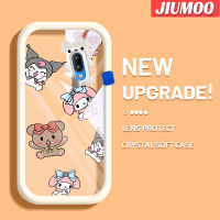 เคส JIUMOO สำหรับ VIVO Y91 Y91i Y95การ์ตูนหมีน้อยน่ารักและกระต่ายน้อย Softcase น่ารักกรอบเคสใส่ Tpu กล้องเคสกันกระแทก