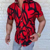 ◑◄ Mens Shirt Turn-down Collar Streetwear Fashion Short Sleeve 5XL