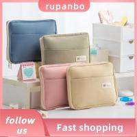 RUPANBO039392692เคสปากกาถุงซิปดินสอความจุขนาดใหญ่น้ำหนักเบาสีทึบเกาหลี Pouch Pensil นักเรียน