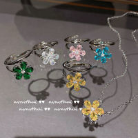 LoveWatch Aquamarine แหวนดอกไม้18K ชุบทอง Petaluma แหวนเพทาย