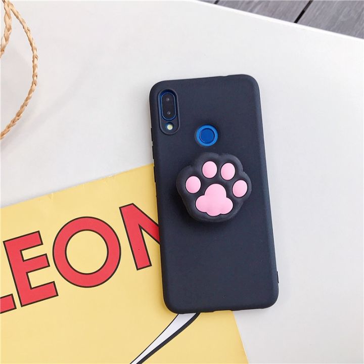 yellow-peach-flavor-3d-ซิลิโคนการ์ตูนที่วางโทรศัพท์-case-สำหรับ-huawei-p40-p30-p20-lite-pro-p8-p9-p10-plus-2017-2016สาวน่ารักยืนครอบคลุม