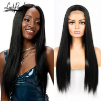 Long Straight Black Wigs For Woman Synthetic Hair Pink Red Blonde Highlight Anime Cosplay Wigs Middle Part Natural Fake Hair