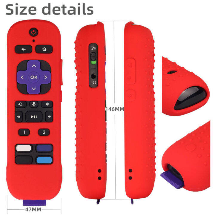 ซินซู-สายคล้องแบบมีเคสป้องกันใช้ได้กับรีโมทเสียง-roku-pro-roku-ultra-2022-4k-roku-แท่งสตรีมมิ่งการควบคุมระยะไกล