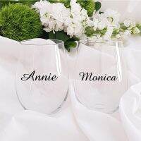 【cw】 Custom Name Decal WeddingGlass Stickers ClassicGlasses Cup Wallstickers With Name Bridal Titles Available