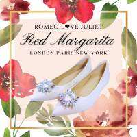 Red Margarita รุ่น  หนังแกะ รุ่น HEART DIAMOND NEW YORK BALLET สีเพิร์ล ไข่มุก สูง 1.5เซ็น ส้นคอมฟอร์ตนุ่ม