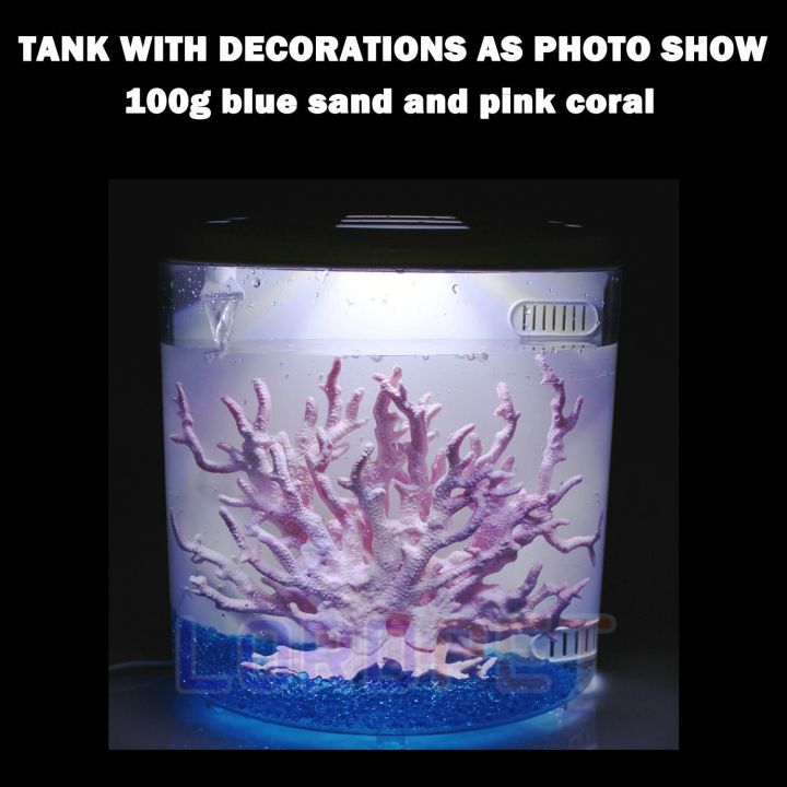 ตู้ปลาปลาเล็ก5ลิตรพร้อมตัวกรองไฟ-led-นิเวศวิทยาปลา-usb-มินิโต๊ะ-aquarium-ikan-mas-หางนกยูง320-pink-sand-ปะการังสีชมพู