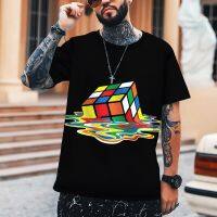 2022 Mens Shirt Melting Rubiks Cube Fashion New Clothes 3D Printing Trendy T-shirt Round Neck Top Brand Clothing Oversized 5XL