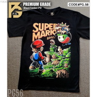 Mario New Super Summer PG-56 BROS Black Premium T-shirt fashion versatile t-shirt