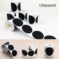 GONLUEZ 120pcs/roll ครัว ขวดแยม เครื่องเทศ แท็กขวด ปากกามาร์กเกอร์ สติ๊กเกอร์ฉลากกลม ป้ายกระดานดำ