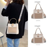 All-match bucket bag female 2023 new trendy large capacity commuting fashion wide shoulder strap portable Messenger 【BYUE】