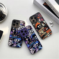 เคสแบบนิ่มที่เป็นซิลิโคนเหลวป้องกันเลนส์สำหรับ IPhone 11 12 13 14 Pro Max Case XR XS Max 14 Plus น่ารักกราฟฟิตีรูปการ์ตูนสุดเจ๋งเคสโทรศัพท์เซลล์