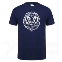 Geometric Lion Head Tshirt Novelty Art Line Design Animal T-Shirt 2020 Summer New Men Cotton T Shirts High Quality Cotton Tees