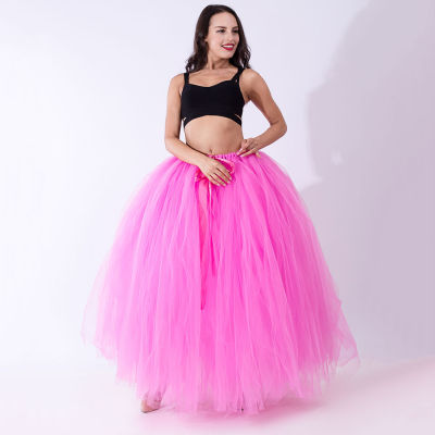 party train Funny DIY No Sewing Tulle Skirt for Women Girls Multi-Layer 100cm Long Tulle Maxi Skirts Faldas mujer moda