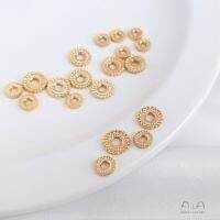 14K gold-covered color-preserving accessories lace round wheel bead spacer diy handmade string celet jewelry material