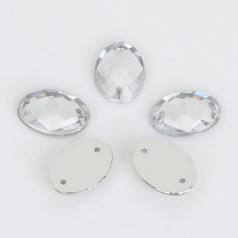 50pcs Sew on Acrylic Crystal Rhinestones DIY Clothing Accessories White, Size: As described