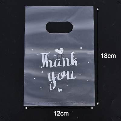 CK 100pcs MINI thank you ถุงของขวัญพลาสติก Wedding Candy bags Shopping Carrier bags