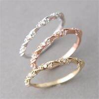 Trend Dainty Thin Rings for Women Female Inlaid Zirconia Delicate Stacking Matching Ring Fashion Gift to Girls Jewelry DZR021