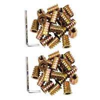 200Pcs M6 x 15mm Furniture Screw in Nut Threaded Wood Inserts Bolt Fastener Connector Hex Socket Drive